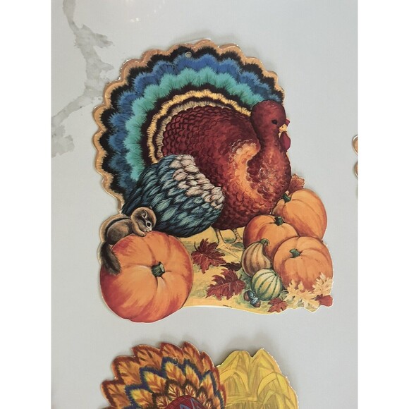 Vintage EUREKA Autumn Thanksgiving Turkey Die-Cut Classroom Decoration Set of 7 - Picture 7 of 8